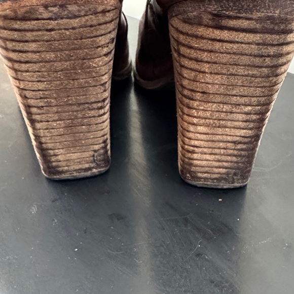 Frye Rich Brown Leather Heeled Boots - Picture 7 of 13